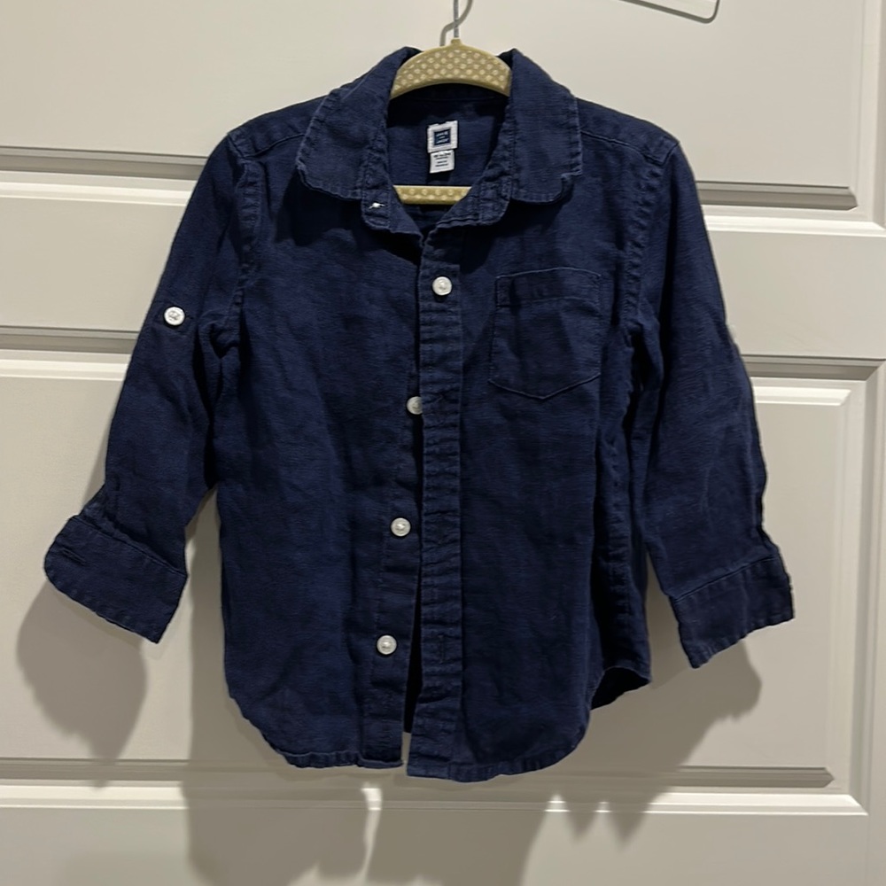 Janie & Jack Navy Blue Button Down